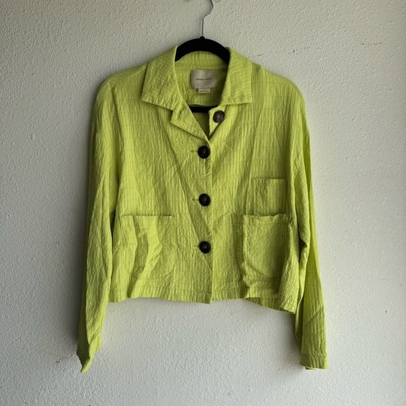 Paloma Wool Lime Green Baron Button Front Jacket - Picture 3 of 8